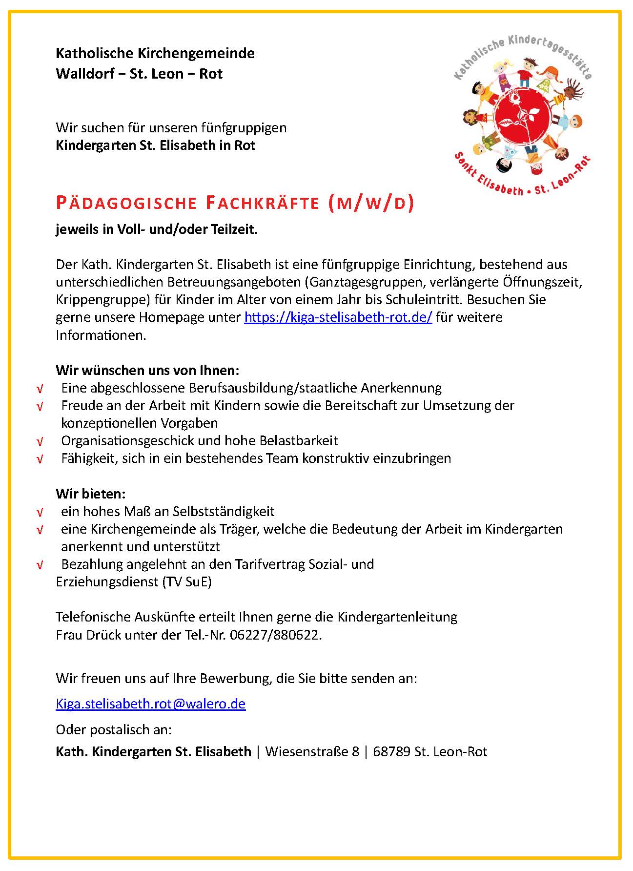 Stellenausschreibung Fachkraft